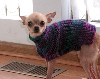 Digital Download - PDF Knitting Pattern for Easy Garter Stitch Dog Sweater