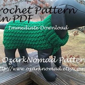 Digital Download Crochet Pattern for Little Dogs - The Green St. Paddy's Day Sweater for Chihuahua - MinPin - Yorkie - Beagle - ChiWeenie