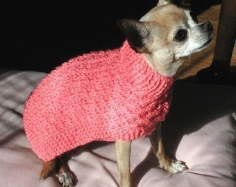 Digital download PDF Knitting Pattern Mini-Cable Dog Sweater