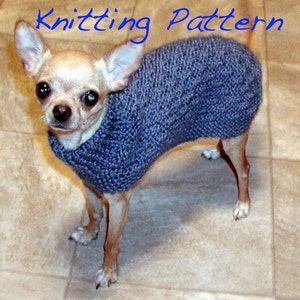 Digitaler Download - PDF Strickmuster Basketweave Hundepullover - Chihuahua Min Pin Yorkie Puppy