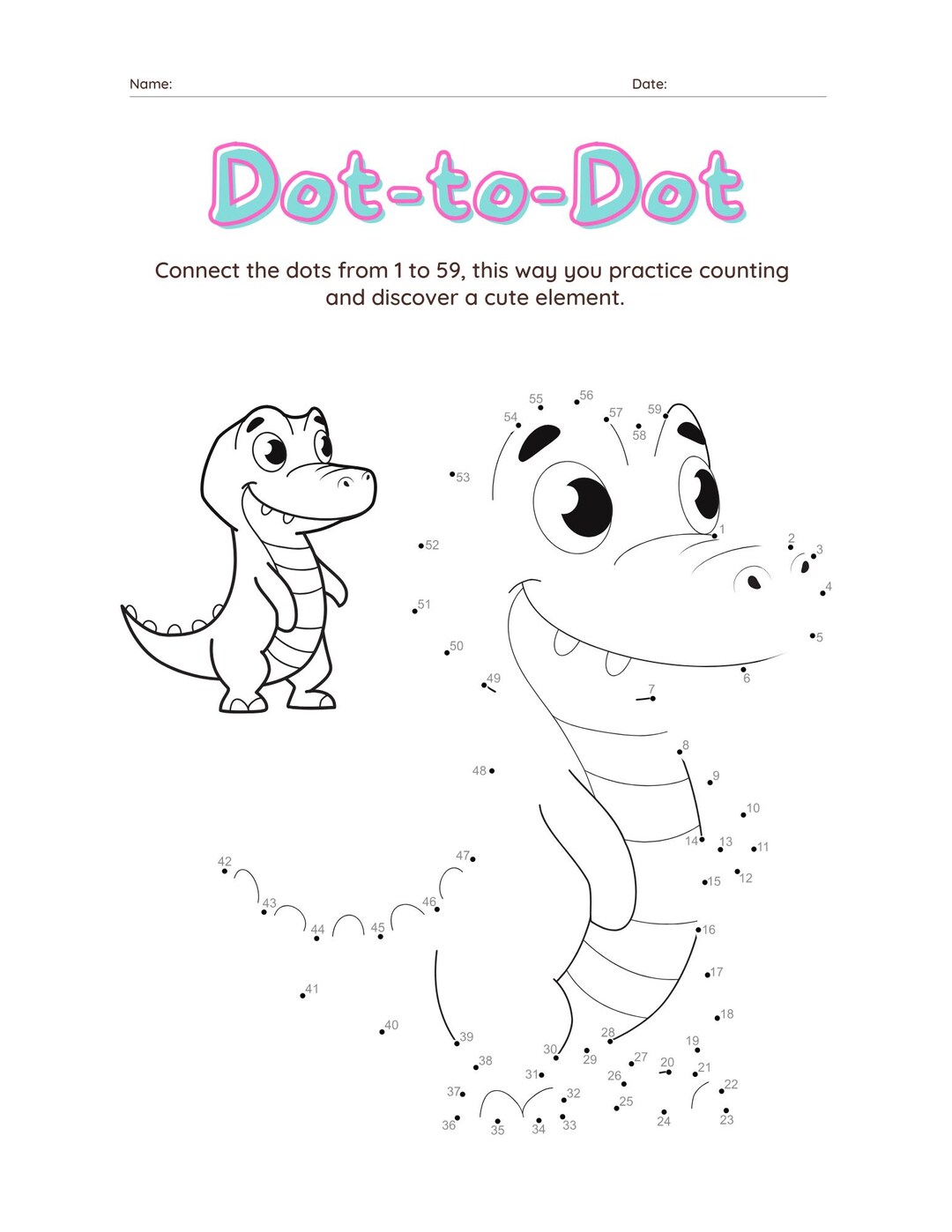 Connect And Color Printable Dot to Dot Activity Book for Kids - 15 Animal Pages to ...