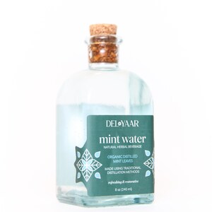 Agua de menta orgánica – Grado alimenticio y cuidado de la piel / Hidrolato de menta pura / Bebida herbal digestiva / Hecho a mano en pequeños lotes / Delyaar