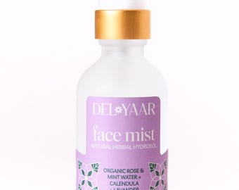 Rose & Lavender Facial Toner –  Calming Herbal Face Spray | Organic Rose Water Skincare | Delyaar