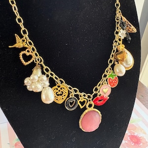 Pink Whimsy Charm Necklace: Adjustable Length