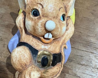 ヴィンテージ陶器製キッチュな大きな耳のネズミの置物 日本製 2個