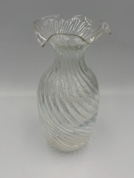 Silvestri Iridescent Swirl Glass Vase