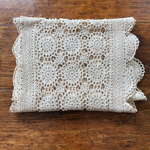 Hand Crochet Lace Table Runner Dresser Scarf 65” long