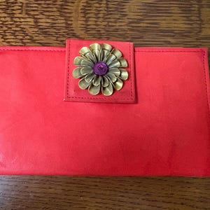 Vintage 1960s Red ROLER Cowhide Leather Wallet