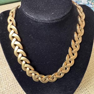 Gold Tone Chain Link Choker Necklace