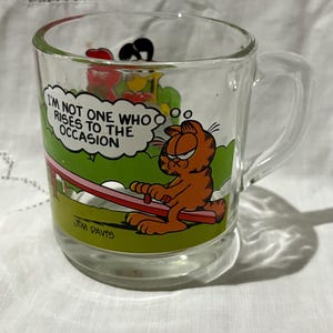 Taza de cristal de McDonald&#39;s de Garfield, década de 1970