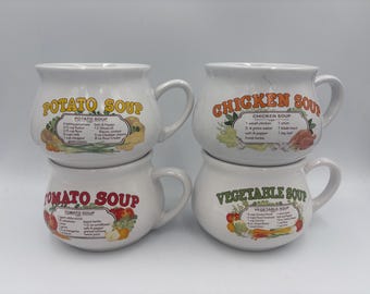 Soup Recipe Mugs Set of Four