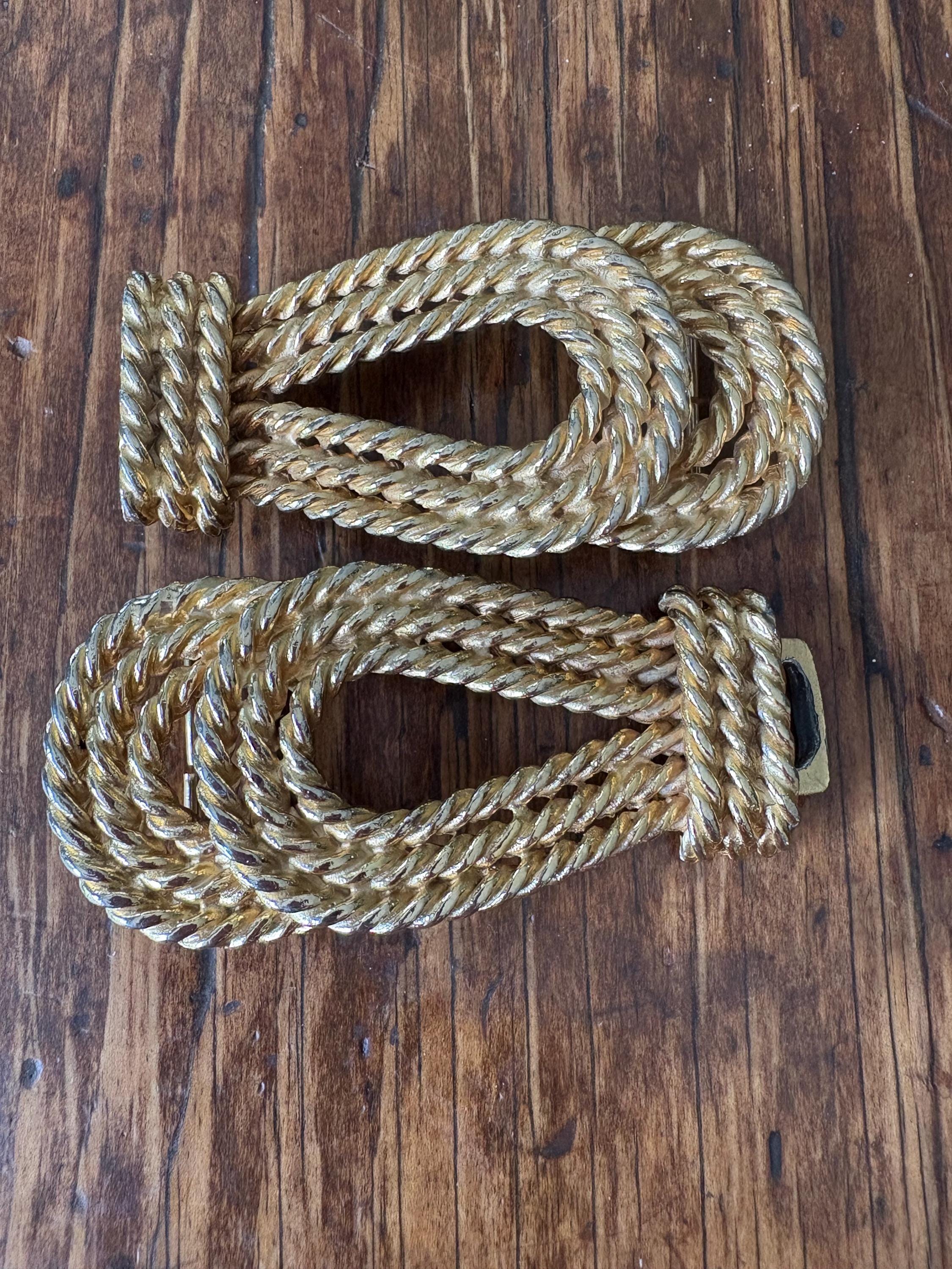 Vintage Western Lace Overlay‎ Belt by Elite – Textured Gold-Tone Buckle | Size M LeAnn Belt - Italian Leather 24k Gold Western Buckle Set  main image 3