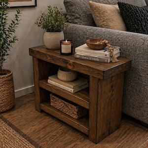 Rustic Solid Wooden Living Room Side Table