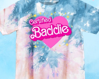 Camiseta de malo certificado, Tie Dye, Chica guapa, Chico guapo, Barbie, Chica guapa de verano, Rosa