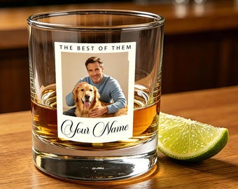 Copo de uísque personalizado para homenagem a animais de estimação, copo de uísque com foto personalizada do seu pet, presente para lembrar cães e gatos, presente de condolências pela perda de um animal de estimação, copo para recordação.