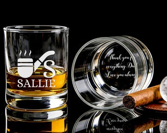 Copo de uísque personalizado para presente, copo de uísque gravado para padrinho, presente para o pai, Old Fashioned para ele, presentes para o Dia dos Pais