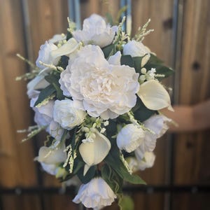Wedding bouquet, Bridal bouquet, White wedding bouquet, Eucalyptus wedding bouquet, Bridesmaids bouquet, White bridal bouquet, Calla lilies