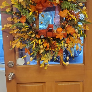 Fall Thanksgiving Wreath for Front Door Fall Wreath Holiday Wreath Farmhouse Wreath Front Door Wreath Outdoor Dried Flower Wreath