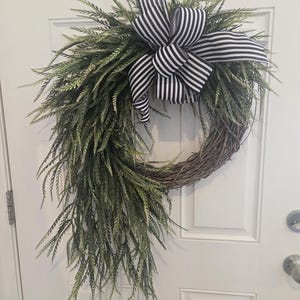 Sawgrass Farmhouse Wreath: Artificial Greenery, Front Door Decor