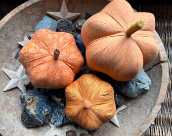 modern/country/formal/classic cloth pumpkin, cloth pumpkins, boho cloth pumpkins - set of 3 pumpkins w. 1 set of bling - #119