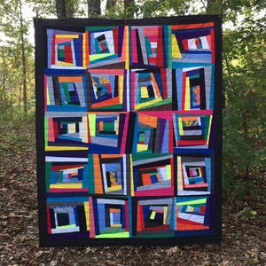 modern, nap quilt, picnic quilt, improv, wonky ...FREE SHIPPING... CUSTOM Order to your size image 5