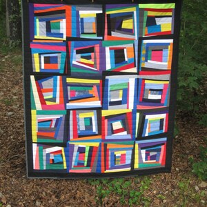 modern, nap quilt, picnic quilt, improv, wonky ...FREE SHIPPING... CUSTOM Order to your size image 2