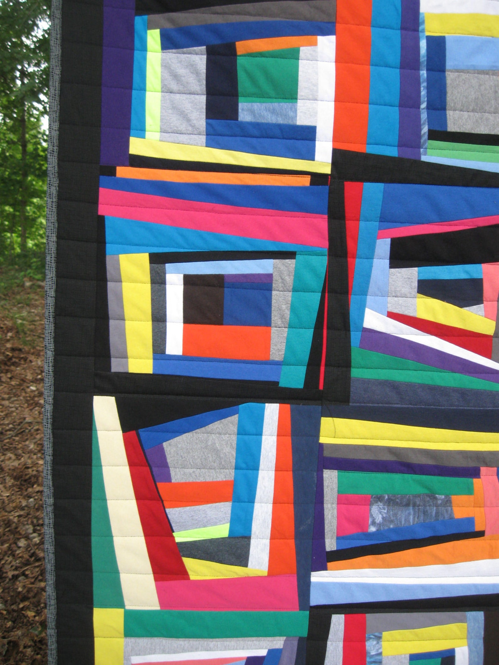 Modern, Nap Quilt, Picnic Quilt, Improv, WonkyFREE SHIPPING
