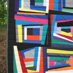 modern, nap quilt, picnic quilt, improv, wonky ...FREE SHIPPING... CUSTOM Order to your size image 6