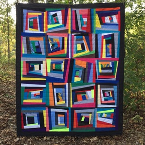 modern, nap quilt, picnic quilt, improv, wonky ...FREE SHIPPING... CUSTOM Order to your size image 1