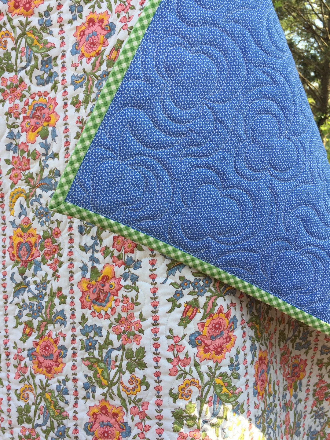 Vintage Floral Baby Quilt Baby Girl Quilt Stroller Quilt Etsy