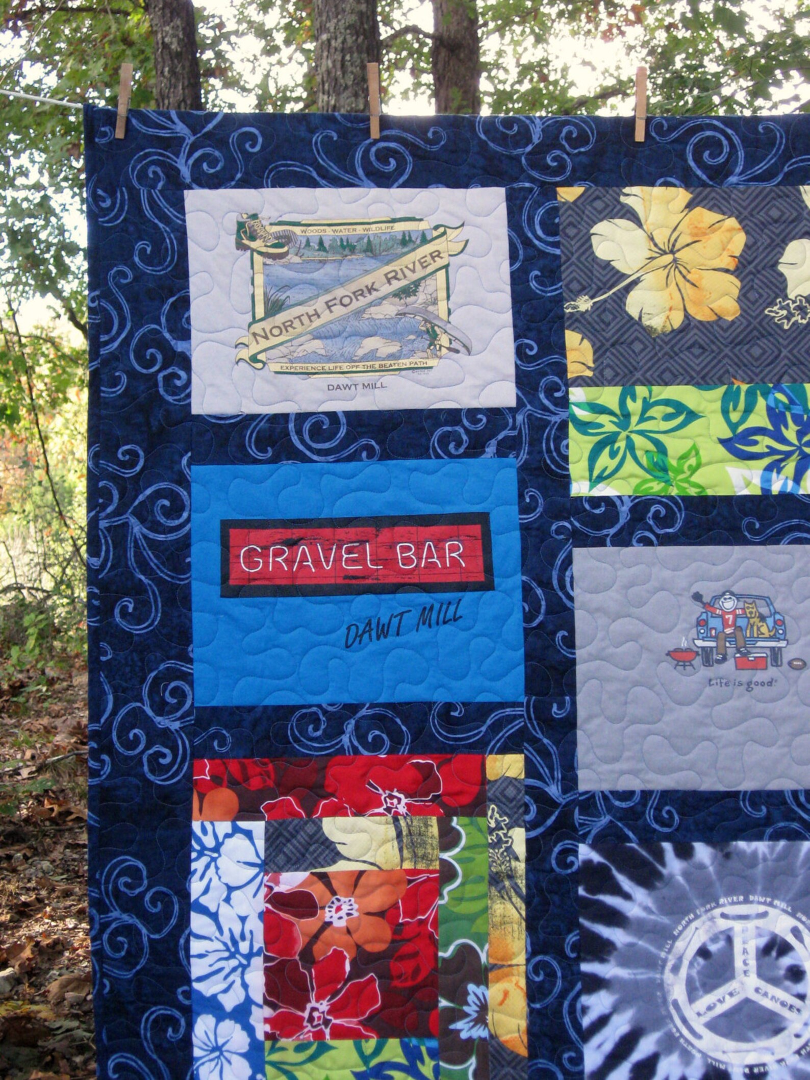 Camping Quilt, Campfire Quilt, Memory Quilt, Tshirt Quilt, Nap Quilt