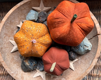 modern/country/formal/classic cloth pumpkin, cloth pumpkins, boho cloth pumpkins - set of 3 pumpkins w. 1 set of bling - #114