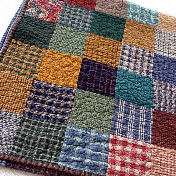 SALE....color range quilt...48 x 48...reversible