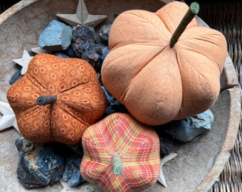 modern/country/formal/classic cloth pumpkin, cloth pumpkins, boho cloth pumpkins - set of 3 pumpkins w. 1 set of bling - #120