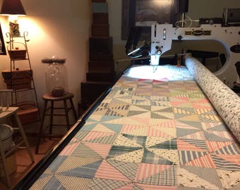 custom quilting services ... antique quilt top ... custom quilted ... with binding attached ... custom order