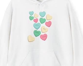 Love Hearts Women's Hoodie, Valentine's Day Gift