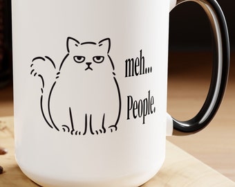 Grumpy Cat Coffee Mug: Sarcastic Gift for Cat Lovers