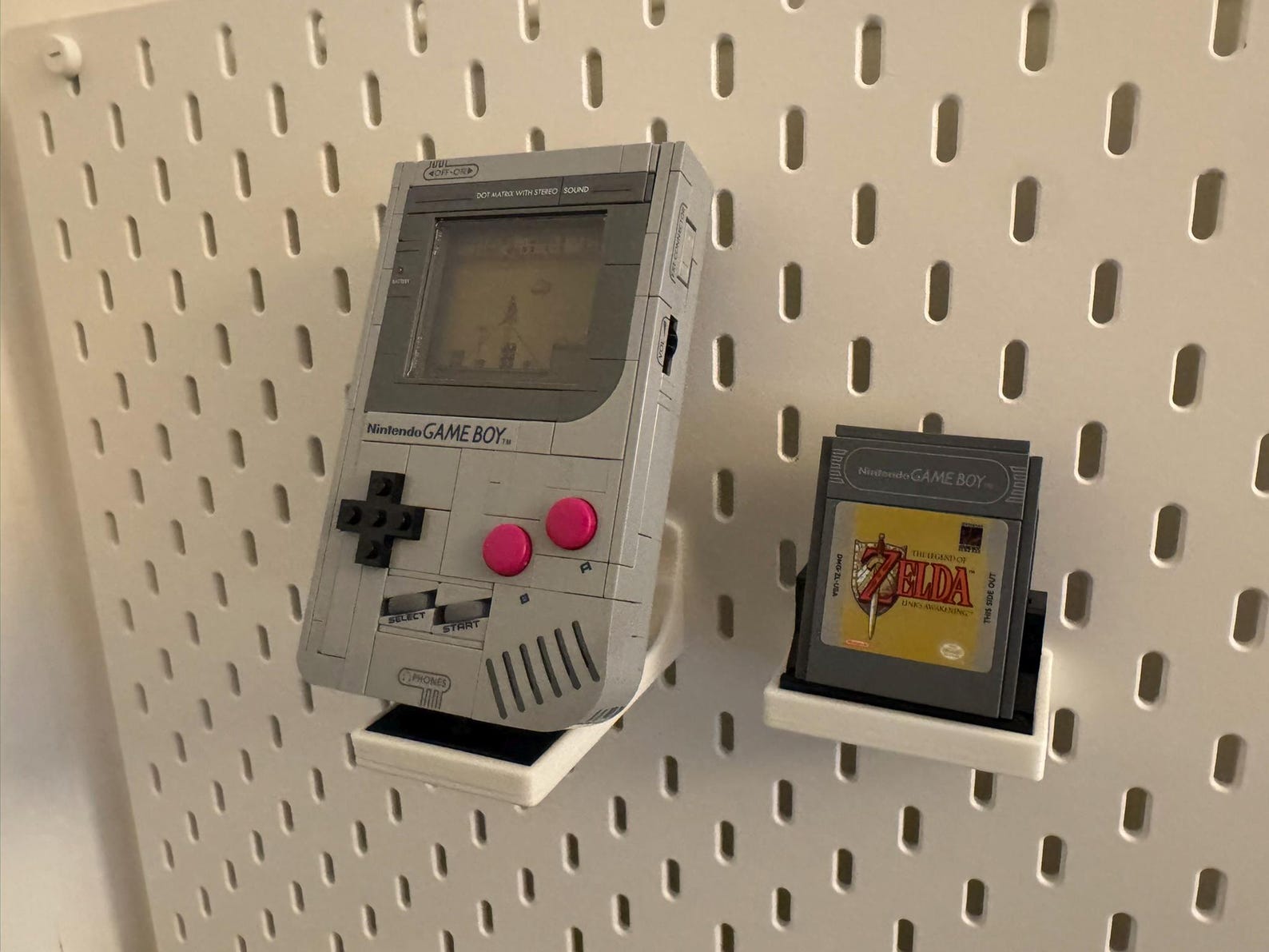 Game Boy Gameboy Holder for IKEA Skådis Fits Official LEGO Set 3D Printed Display Stand