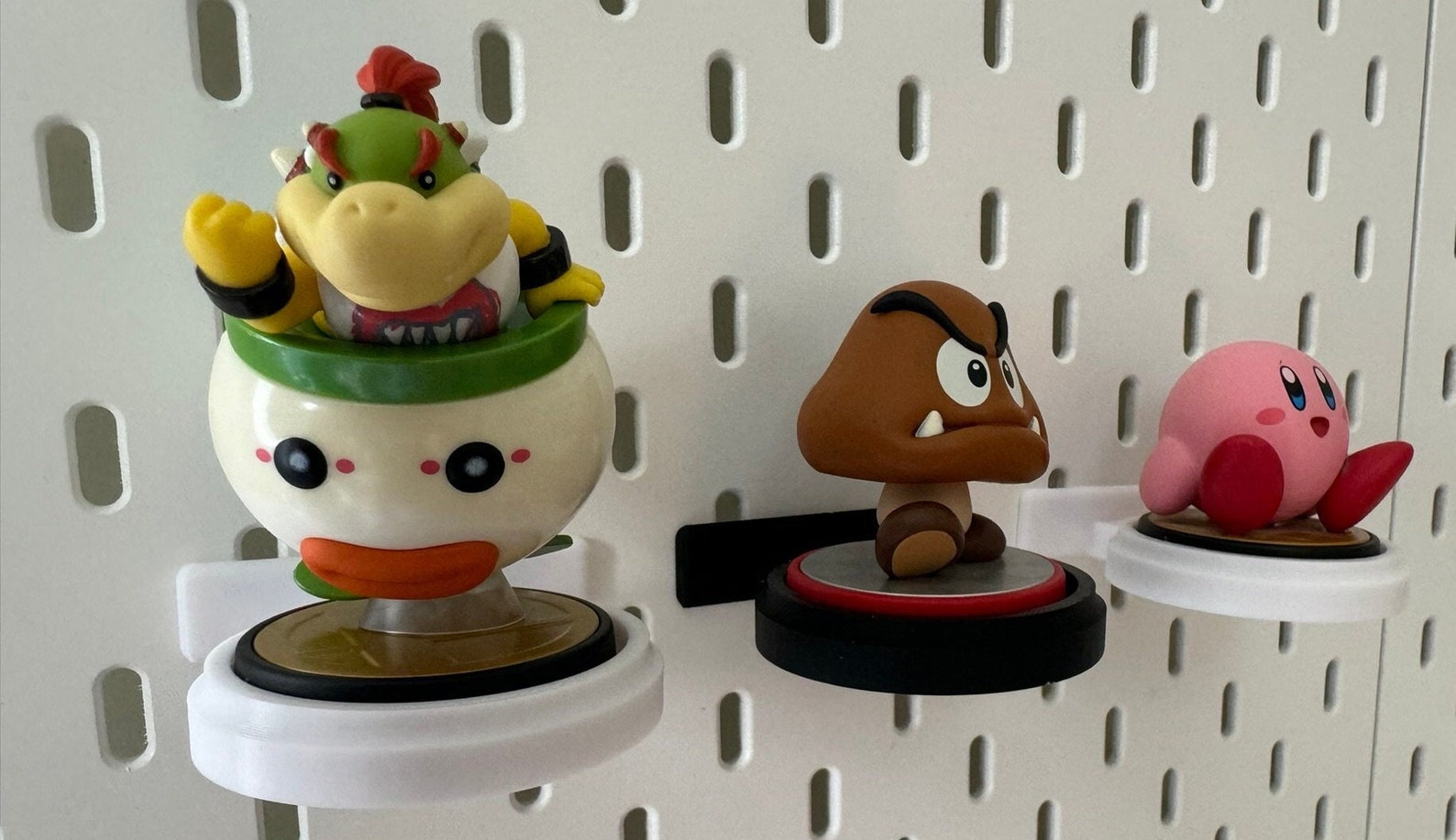 Amiibo Display Holder for IKEA SKÅDIS & UPPSPEL Pegboard | Amiibo Figure Wall Mount Stand | Gaming Collection Organizer