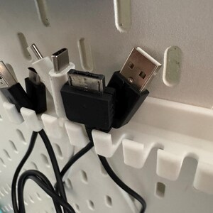 Cable Organizer Holder for IKEA Skadis Cord Hook for Desk & Charging Cables image 7