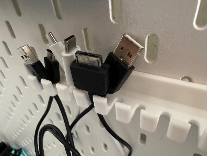 Cable Organizer Holder for IKEA Skadis Cord Hook for Desk & Charging Cables image 7