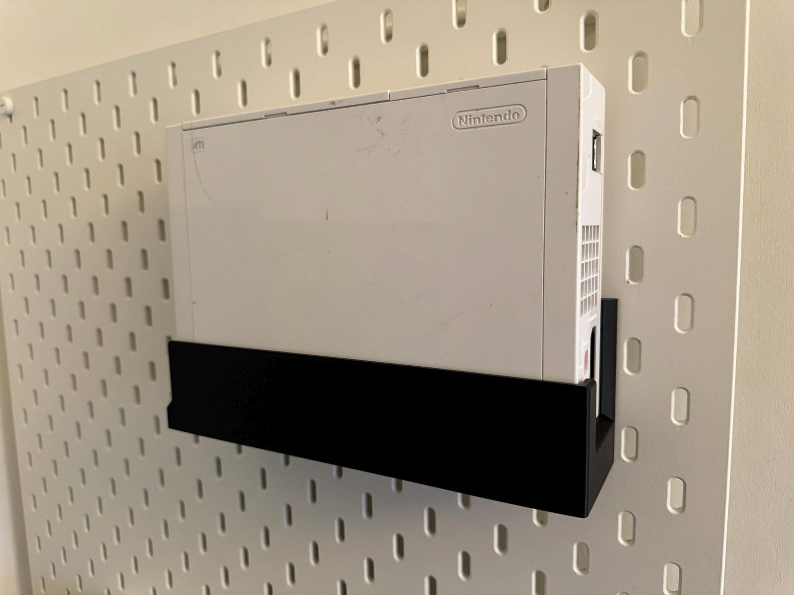 Wii Console Holder for Skådis Pegboard 3D Printed Wall Mount Gaming Storage