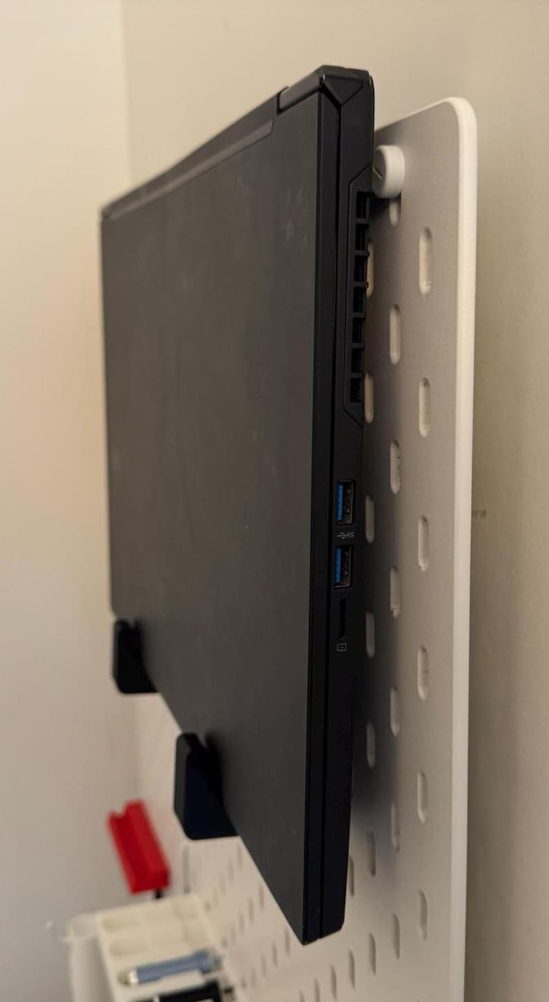 Laptop Krokar Hållare Display Stand för IKEA SKADIS / UPPSPEL Pegboard bild 3