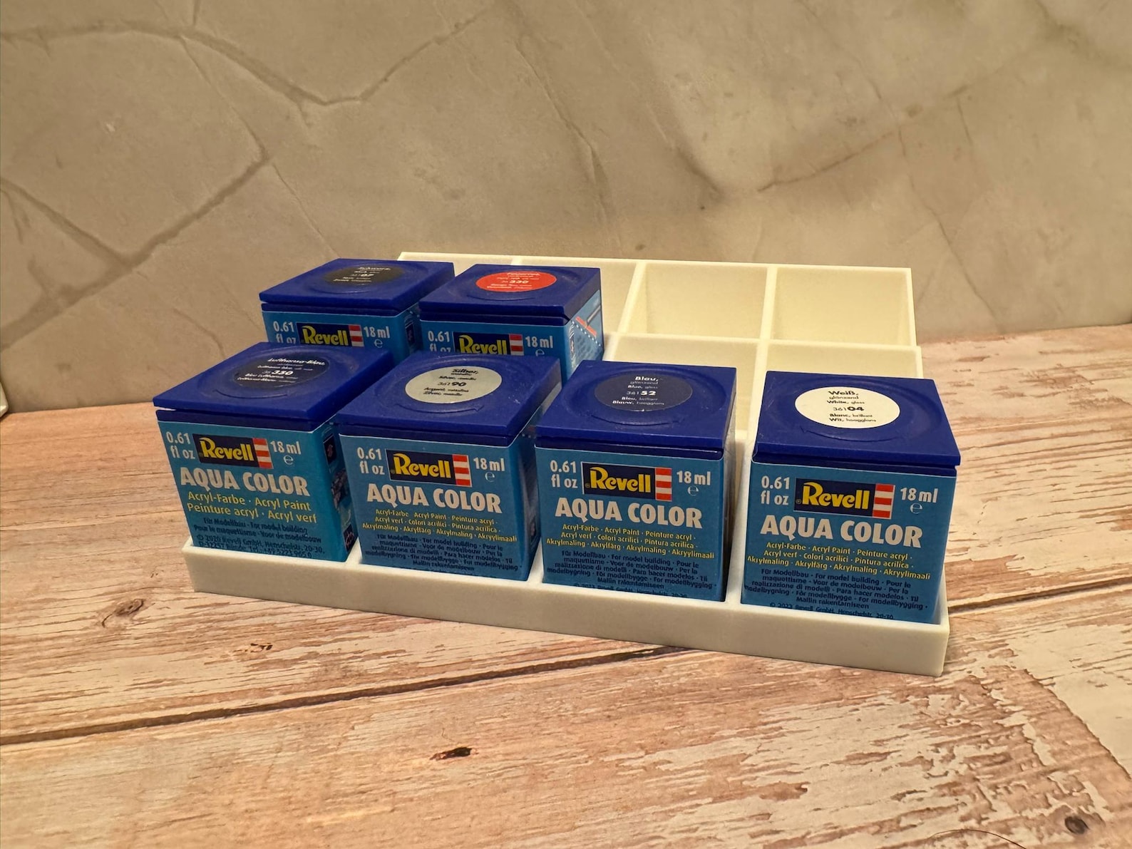 Revell Paint 18ml Aqua Color Cube: 3D Printed - Desktop Stand Organizer Display