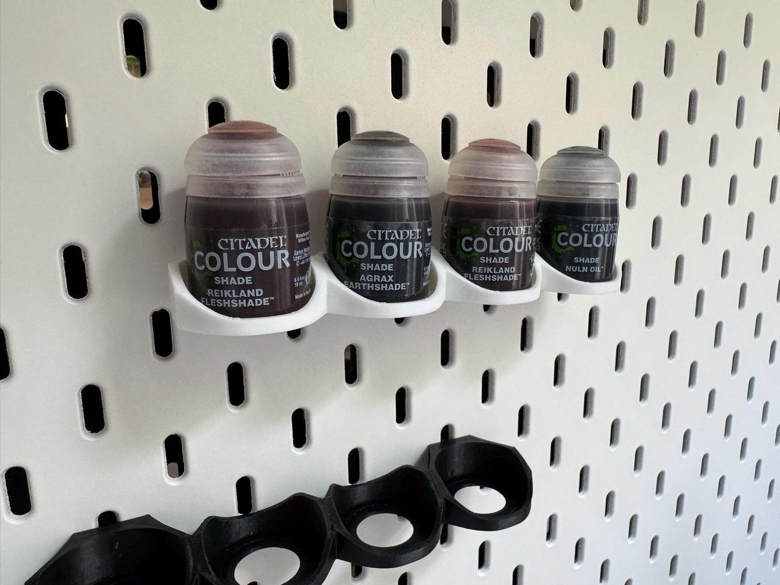 Citadel Paint Holder for IKEA Skadis 3D Printed Pegboard Rack Hobby Paint Organizer