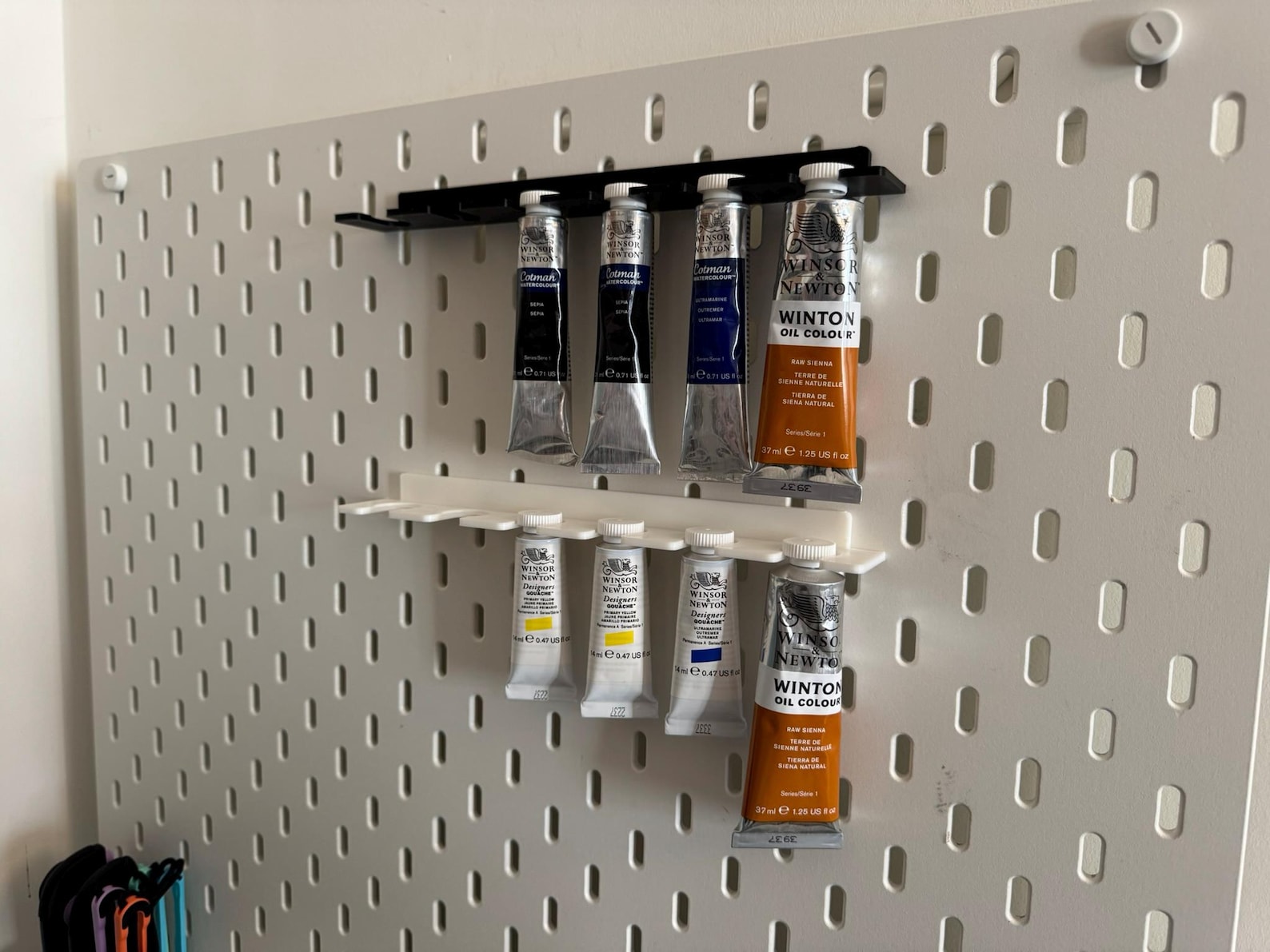 Winsor & Newton Paint Tube Holder for IKEA Skadis Organizer 14, 21, 27 ml Tubes