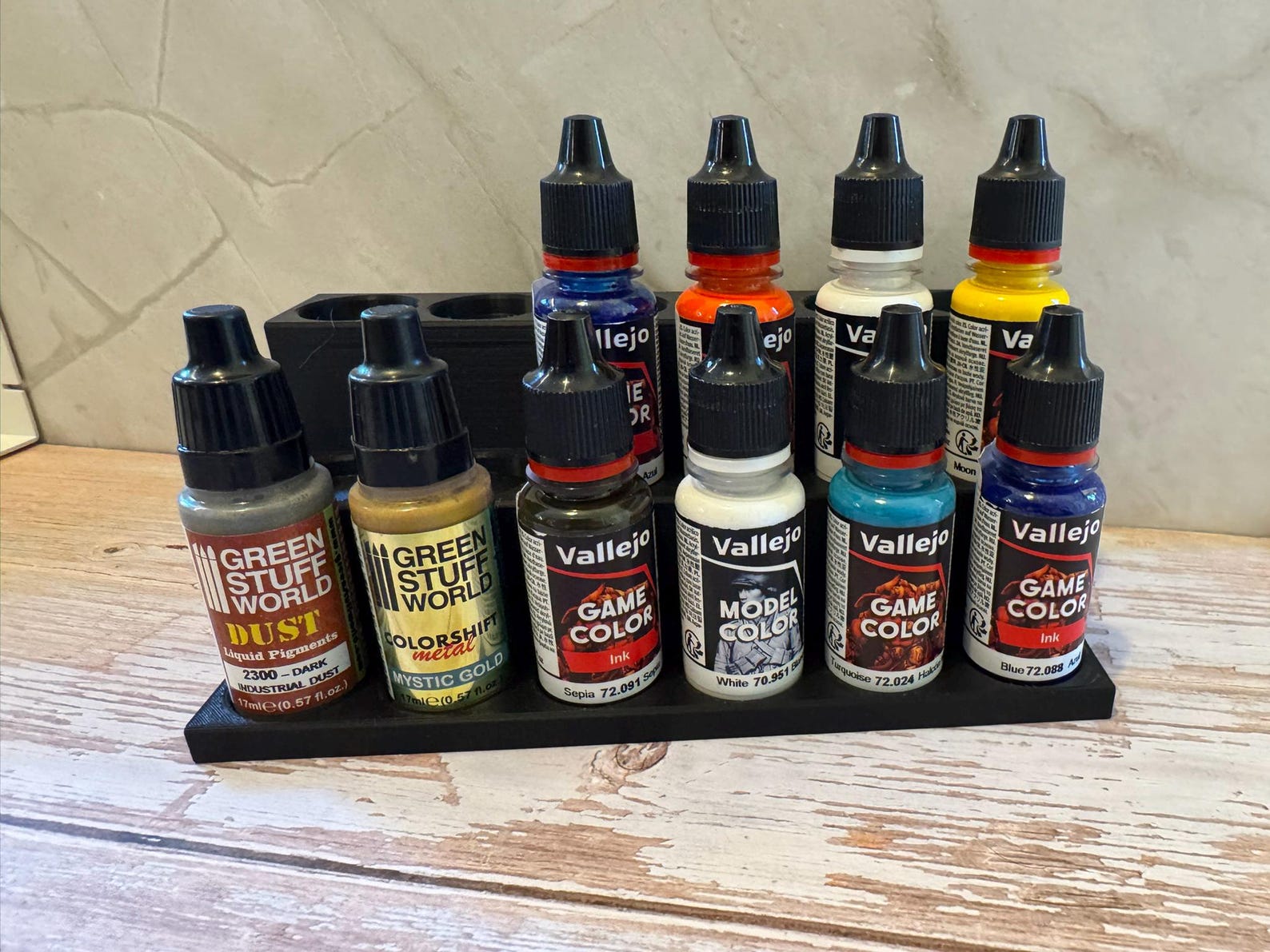 Tiered Paint Pot Holder - 18 Dropper Bottles, Miniature Paint Organizer