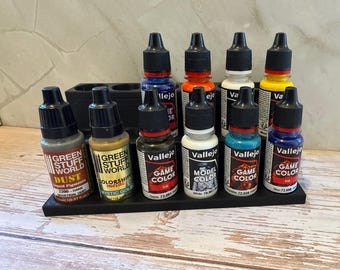 Tiered Paint Pot Holder - 18 Dropper Bottles, Miniature Paint Organizer