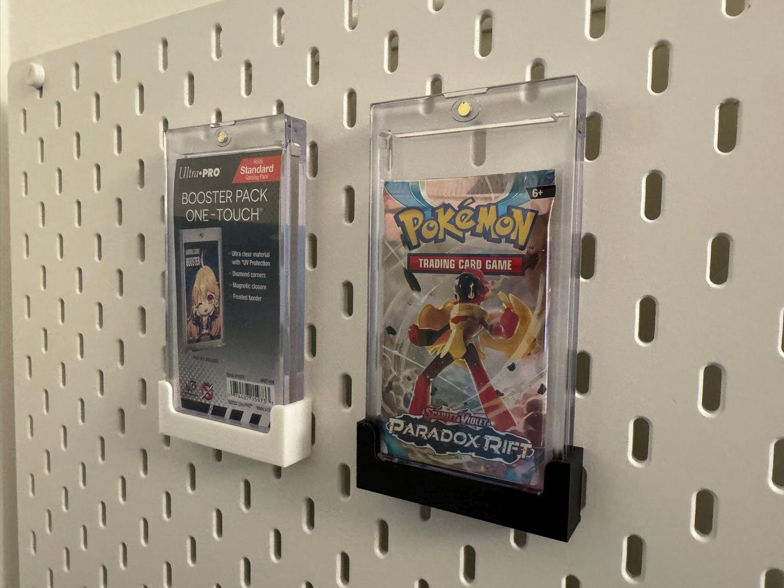 Booster Pack Holder for Ikea Skadis Fits Ultra Pro UV Magnetic ONE‑Touch Standard Size TCG Booster Display Stand