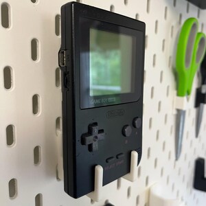 Nintendo Gameboy Pocket Display Stand Hooks | 3D Printed Holder for IKEA Skadis Uppspel Pegboard image 3
